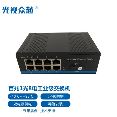 百兆1光8电单模单纤A端一光八电